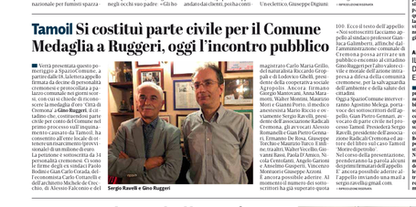 2019 02 19 * La Provincia * Tamoil Si costituì parte civile per il Comune Medagli a Ruggeri, oggi l'incontro pubblico